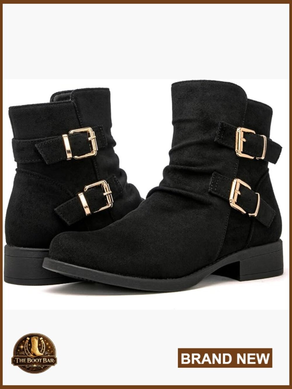 Women's Ankle Booties Low Heel Chelsea Style Vegan Suede Leather Slip On Boots